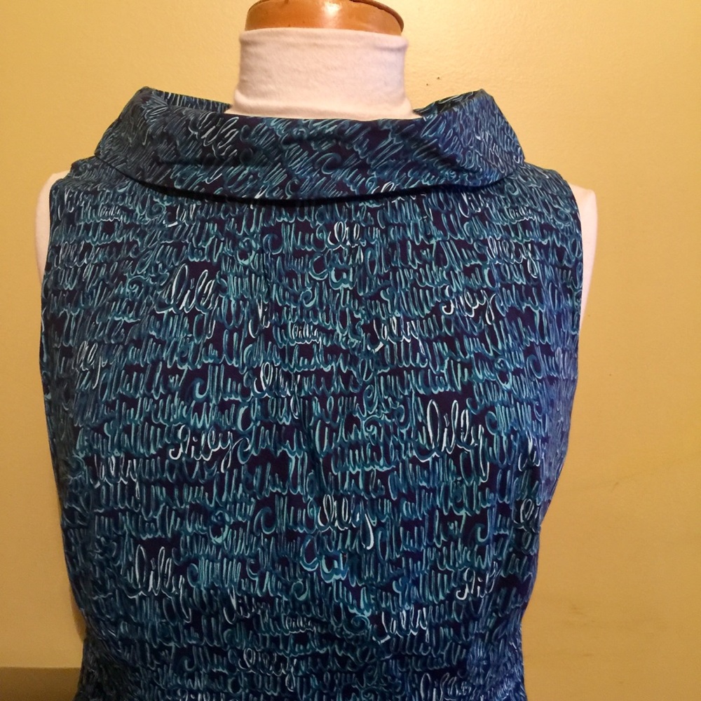 Lilly Pulitzer Cursive Signature Cowl Neck Dress - image 3